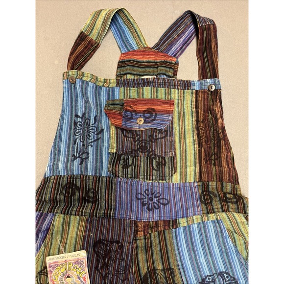 Gypsy Rose Everyday People Patchwork Hand Block Print Overalls | Trippy Fashion - Picture 1 of 7